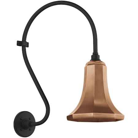 Visual Comfort Thomas O'Brien 24" Tall x 9" Wide Outdoor Wall Sconce with Soft Copper Savannah Shade Matte Black