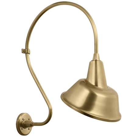 Visual Comfort Thomas O'Brien 27" Tall x 13" Wide Outdoor Wall Sconce with Hand-Rubbed Antique Brass Tilted Bowers Shade Hand-Rubbed Antique Brass