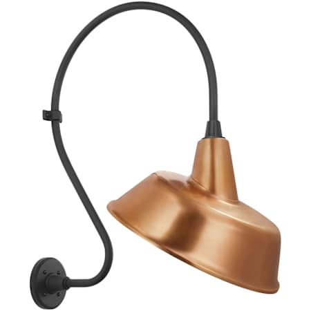 Visual Comfort Thomas O'Brien 27" Tall x 16" Wide Outdoor Wall Sconce with Soft Copper Tilted Bowers Shade Matte Black