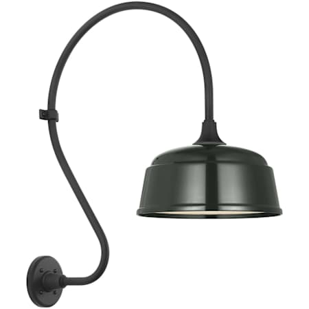 Visual Comfort Thomas O'Brien 27" Tall x 13" Wide Outdoor Wall Sconce with Green Rockhouse Shade Matte Black