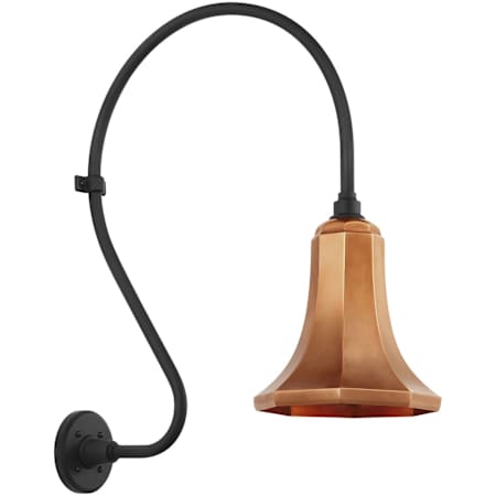 Visual Comfort Thomas O'Brien 27" Tall x 9" Wide Outdoor Wall Sconce with Soft Copper Savannah Shade Matte Black