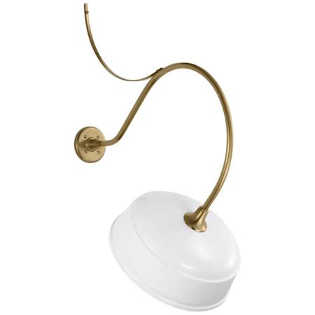Visual Comfort Thomas O'Brien 38" Tall Outdoor Wall Sconce with White Rockhouse Shade Hand-Rubbed Antique Brass