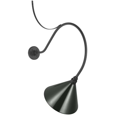 Visual Comfort Thomas O'Brien 38" Tall Outdoor Wall Sconce with Green Conical Savannah Shade Matte Black