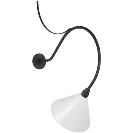 Visual Comfort Thomas O'Brien 38" Tall Outdoor Wall Sconce with White Conical Savannah Shade Matte Black