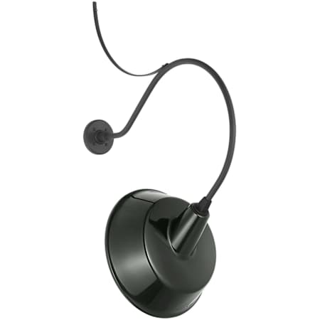 Visual Comfort Thomas O'Brien 40" Tall Outdoor Wall Sconce with Green Tilted Bowers Shade Matte Black