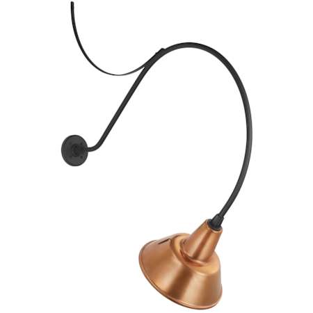 Visual Comfort Thomas O'Brien 45" Tall Outdoor Wall Sconce with Soft Copper Bowers Shade Matte Black