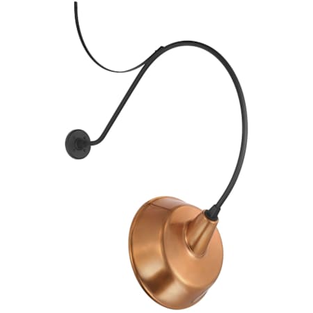 Visual Comfort Thomas O'Brien 47" Tall Outdoor Wall Sconce with Soft Copper Tilted Bowers Shade Matte Black