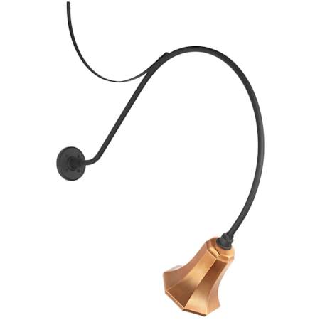 Visual Comfort Thomas O'Brien 42" Tall Outdoor Wall Sconce with Soft Copper Savannah Shade Matte Black