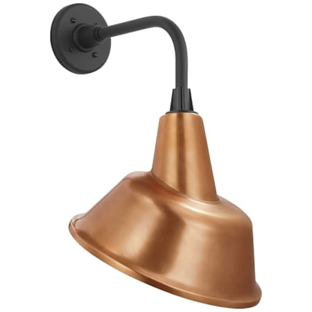 Visual Comfort Thomas O'Brien 21" Tall Outdoor Wall Sconce with Soft Copper Tilted Bowers Shade Matte Black
