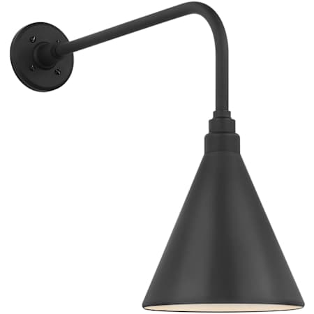Visual Comfort Thomas O'Brien 20" Tall x 9" Wide Outdoor Wall Sconce with Matte Black Conical Savannah Shade Matte Black