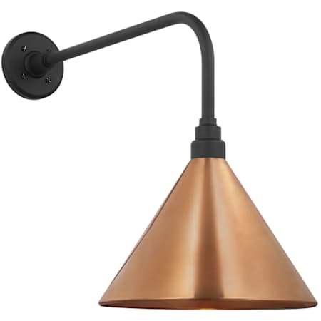 Visual Comfort Thomas O'Brien 20" Tall x 13" Wide Outdoor Wall Sconce with Soft Copper Conical Savannah Shade Matte Black