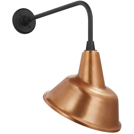 Visual Comfort Thomas O'Brien 23" Tall x 13" Wide Straight Arm Outdoor Wall Sconce with Soft Copper Tilted Bowers Shade Matte Black