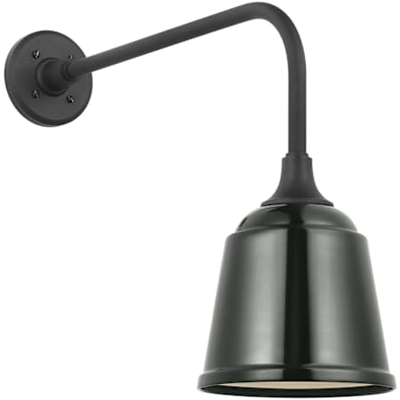 Visual Comfort Thomas O'Brien 19" Tall Outdoor Wall Sconce with Green Rockhouse Shade Matte Black