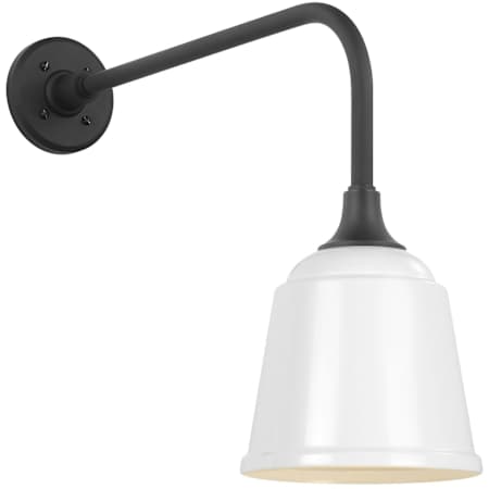 Visual Comfort Thomas O'Brien 19" Tall Outdoor Wall Sconce with White Rockhouse Shade Matte Black