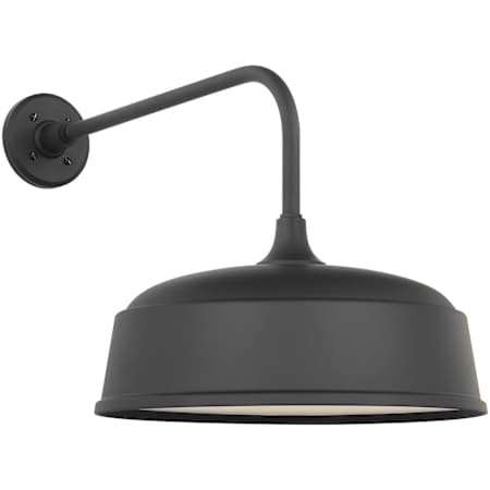 Visual Comfort Thomas O'Brien 16" Wide Straight Arm Outdoor Wall Sconce with Matte Black Rockhouse Shade Matte Black
