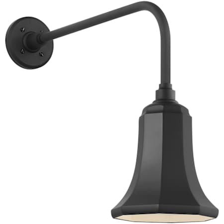 Visual Comfort Thomas O'Brien 19" Tall Straight Arm Outdoor Wall Sconce with Matte Black Savannah Shade Matte Black