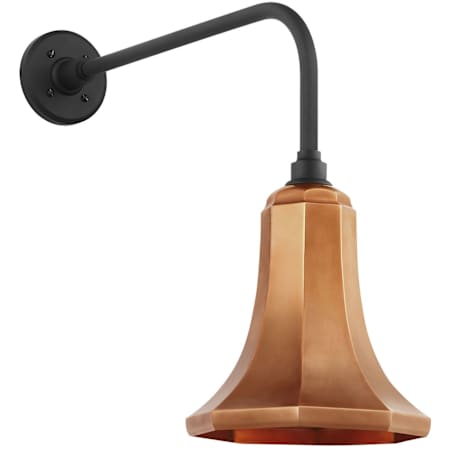 Visual Comfort Thomas O'Brien 21" Tall Outdoor Wall Sconce with Soft Copper Savannah Shade Matte Black