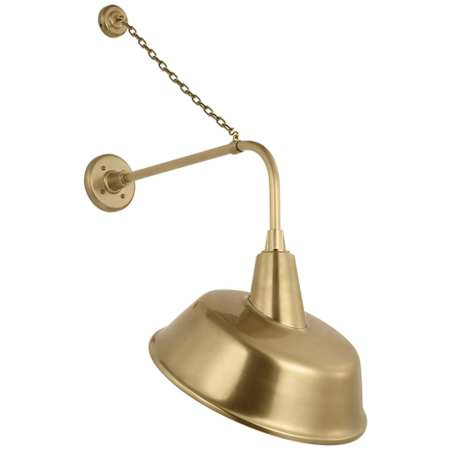 Visual Comfort Thomas O'Brien 37" Tall Outdoor Wall Sconce with Hand-Rubbed Antique Brass Tilted Bowers Shade Hand-Rubbed Antique Brass