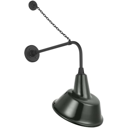 Visual Comfort Thomas O'Brien 36" Tall Outdoor Wall Sconce with Green Tilted Bowers Shade Matte Black