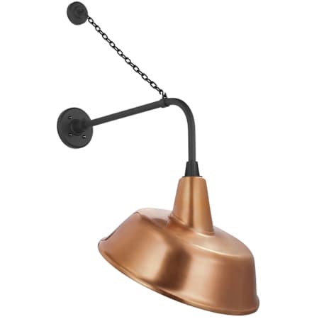 Visual Comfort Thomas O'Brien 37" Tall Outdoor Wall Sconce with Soft Copper Tilted Bowers Shade Matte Black