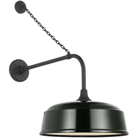Visual Comfort Thomas O'Brien 30" Tall x 16" Wide Outdoor Wall Sconce with Green Rockhouse Shade Matte Black