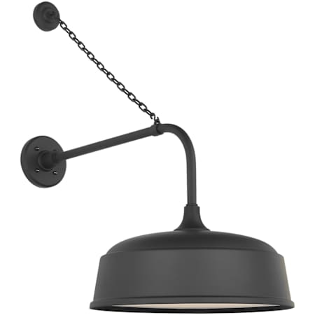 Visual Comfort Thomas O'Brien 30" Tall x 16" Wide Outdoor Wall Sconce with Matte Black Rockhouse Shade Matte Black