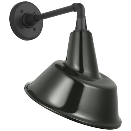 Visual Comfort Thomas O'Brien 18" Tall Outdoor Wall Sconce with Green Tilted Bowers Shade Matte Black