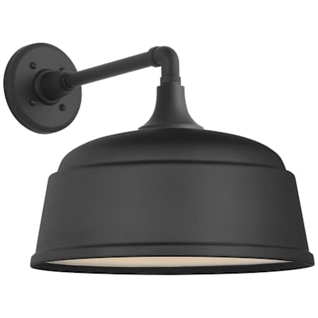 Visual Comfort Thomas O'Brien 12" Tall Outdoor Wall Sconce with Matte Black Rockhouse Shade Matte Black