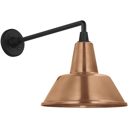 Visual Comfort Thomas O'Brien 15" Tall x 13" Wide Outdoor Wall Sconce with Soft Copper Bowers Shade Matte Black