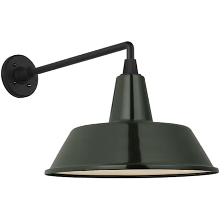 Visual Comfort Thomas O'Brien 15" Tall x 16" Wide Outdoor Wall Sconce with Green Bowers Shade Matte Black
