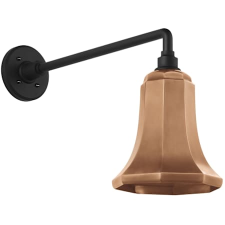 Visual Comfort Thomas O'Brien 14" Tall Outdoor Wall Sconce with Soft Copper Savannah Shade Matte Black