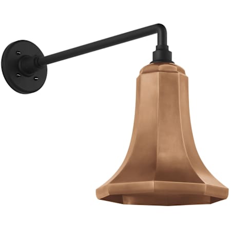 Visual Comfort Thomas O'Brien 16" Tall Outdoor Wall Sconce with Soft Copper Savannah Shade Matte Black