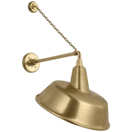 Visual Comfort Thomas O'Brien 32" Tall Outdoor Wall Sconce with Hand-Rubbed Antique Brass Tilted Bowers Shade Hand-Rubbed Antique Brass
