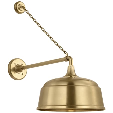 Visual Comfort Thomas O'Brien 25" Tall x 13" Wide Outdoor Wall Sconce with Hand-Rubbed Antique Brass Rockhouse Shade Hand-Rubbed Antique Brass