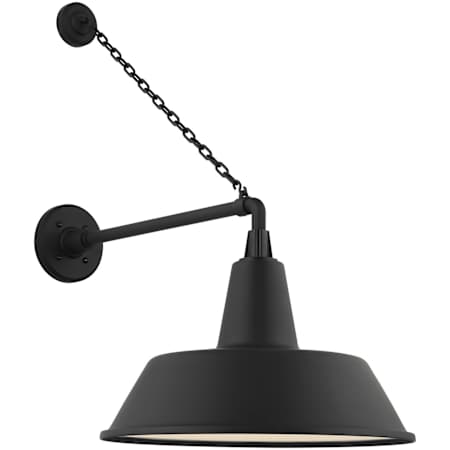 Visual Comfort Thomas O'Brien 28" Tall x 16" Wide Outdoor Wall Sconce with Matte Black Bowers Shade Matte Black