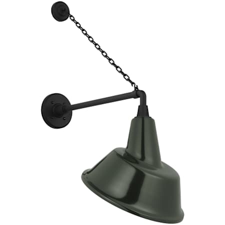 Visual Comfort Thomas O'Brien 31" Tall Outdoor Wall Sconce with Green Tilted Bowers Shade Matte Black