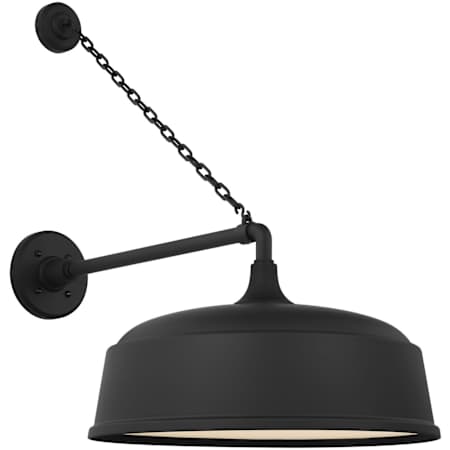 Visual Comfort Thomas O'Brien 25" Tall x 16" Wide Outdoor Wall Sconce with Matte Black Rockhouse Shade Matte Black