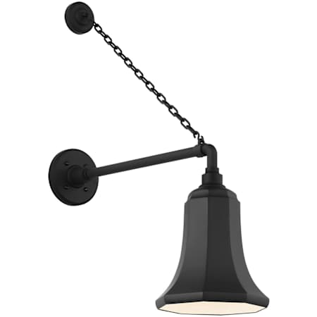Visual Comfort Thomas O'Brien 27" Tall Straight Arm Outdoor Wall Sconce with Matte Black Savannah Shade Matte Black