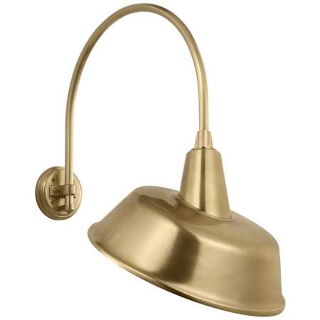 Visual Comfort Thomas O'Brien 26" Tall Outdoor Wall Sconce with Hand-Rubbed Antique Brass Tilted Bowers Shade Hand-Rubbed Antique Brass