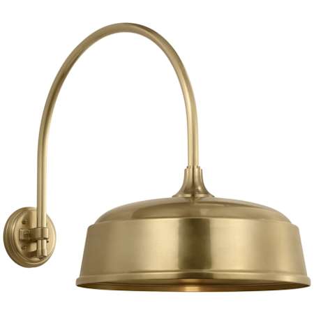 Visual Comfort Thomas O'Brien 20" Tall x 16" Wide Outdoor Wall Sconce with Hand-Rubbed Antique Brass Rockhouse Shade Hand-Rubbed Antique Brass