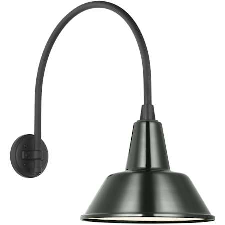 Visual Comfort Thomas O'Brien 22" Tall x 13" Wide Outdoor Wall Sconce with Green Bowers Shade Matte Black
