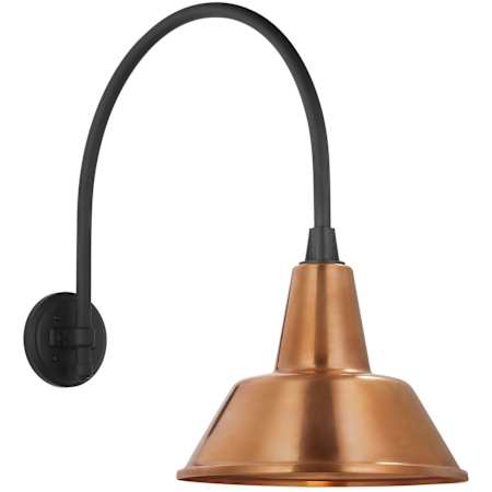 Visual Comfort Thomas O'Brien 22" Tall x 13" Wide Outdoor Wall Sconce with Soft Copper Bowers Shade Matte Black