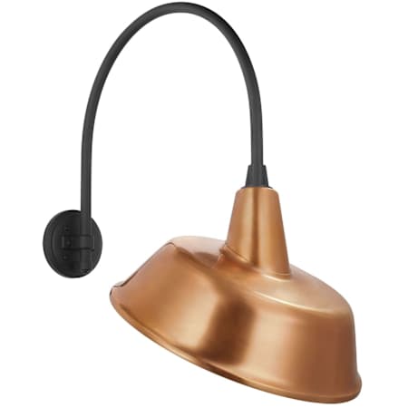Visual Comfort Thomas O'Brien 26" Tall Outdoor Wall Sconce with Soft Copper Tilted Bowers Shade Matte Black