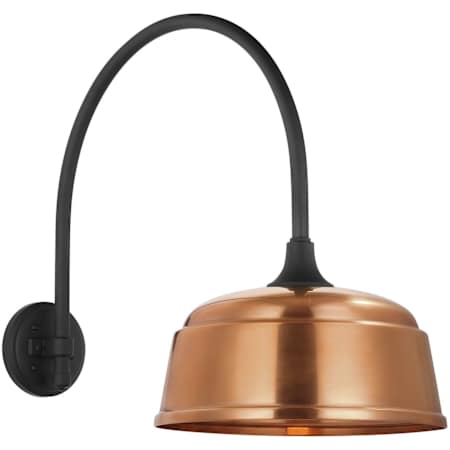 Visual Comfort Thomas O'Brien 20" Tall x 13" Wide Outdoor Wall Sconce with Soft Copper Rockhouse Shade Matte Black