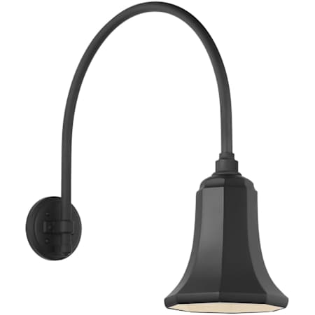 Visual Comfort Thomas O'Brien 22" Tall Gooseneck Outdoor Wall Sconce with Matte Black Savannah Shade Matte Black