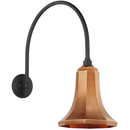 Visual Comfort Thomas O'Brien 23" Tall Outdoor Wall Sconce with Soft Copper Savannah Shade Matte Black
