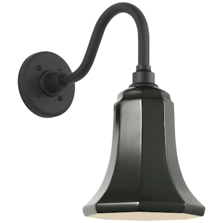 Visual Comfort Thomas O'Brien 15" Tall Outdoor Wall Sconce with Green Savannah Shade Matte Black