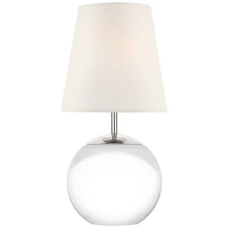 Visual Comfort Terri 12" Tall Cordless LED Vase Table Lamp Crystal / Linen