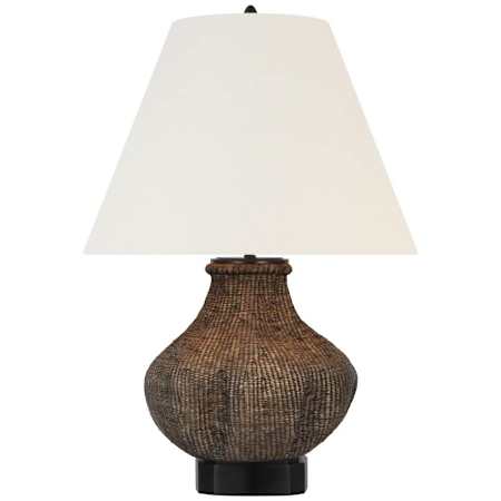 Visual Comfort Tahiti 25" Tall Vase Table Lamp Smoke / Linen