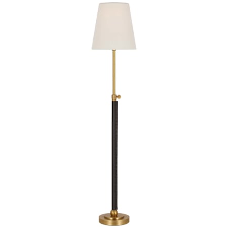 Visual Comfort Bryant Wrapped 25" Tall Buffet Table Lamp Hand-Rubbed Antique Brass / Chocolate Leather